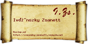 Ivánszky Zsanett névjegykártya